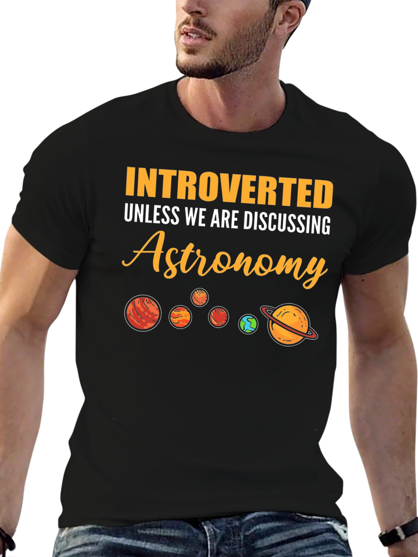 Introverted Astronomy Planets Graphic T-Shirt