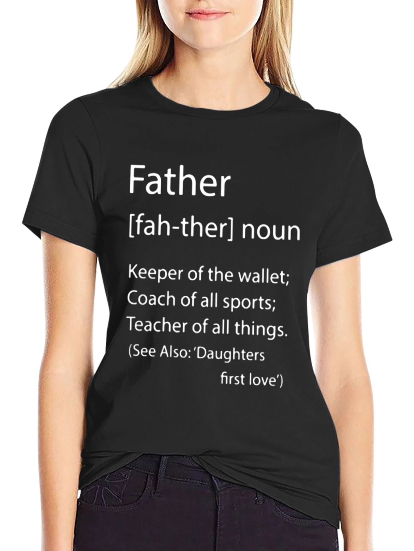 Father Definition Black T-Shirt - Gift for Dad