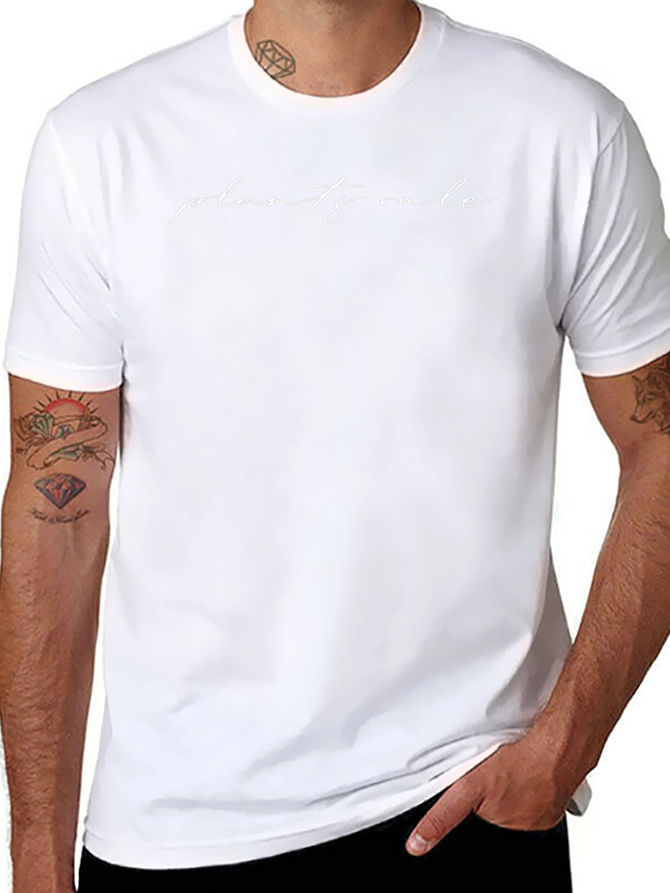 Plants Rule Black Crewneck T-Shirt