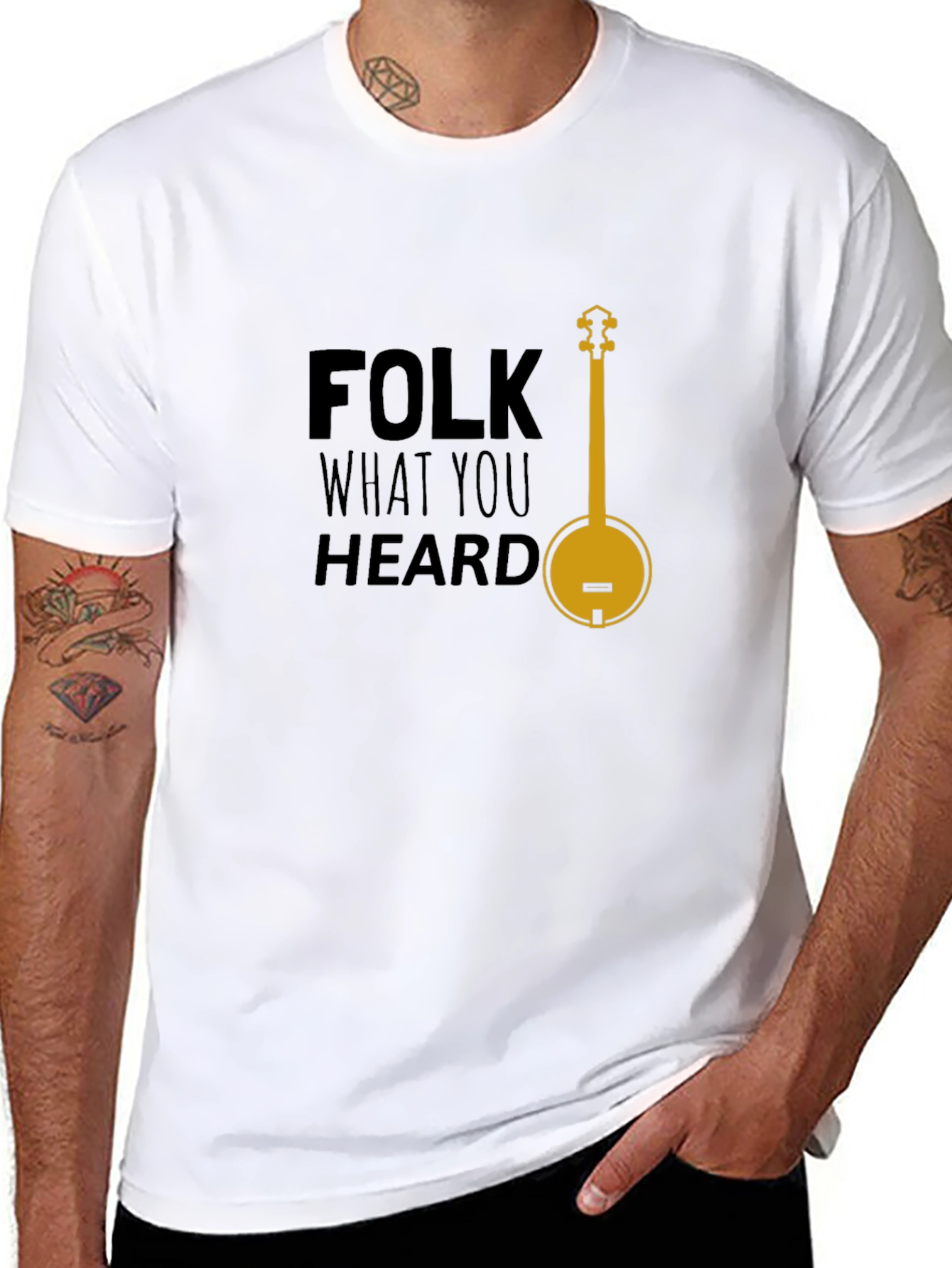 Folk What You Heard Black Graphic T-Shirt