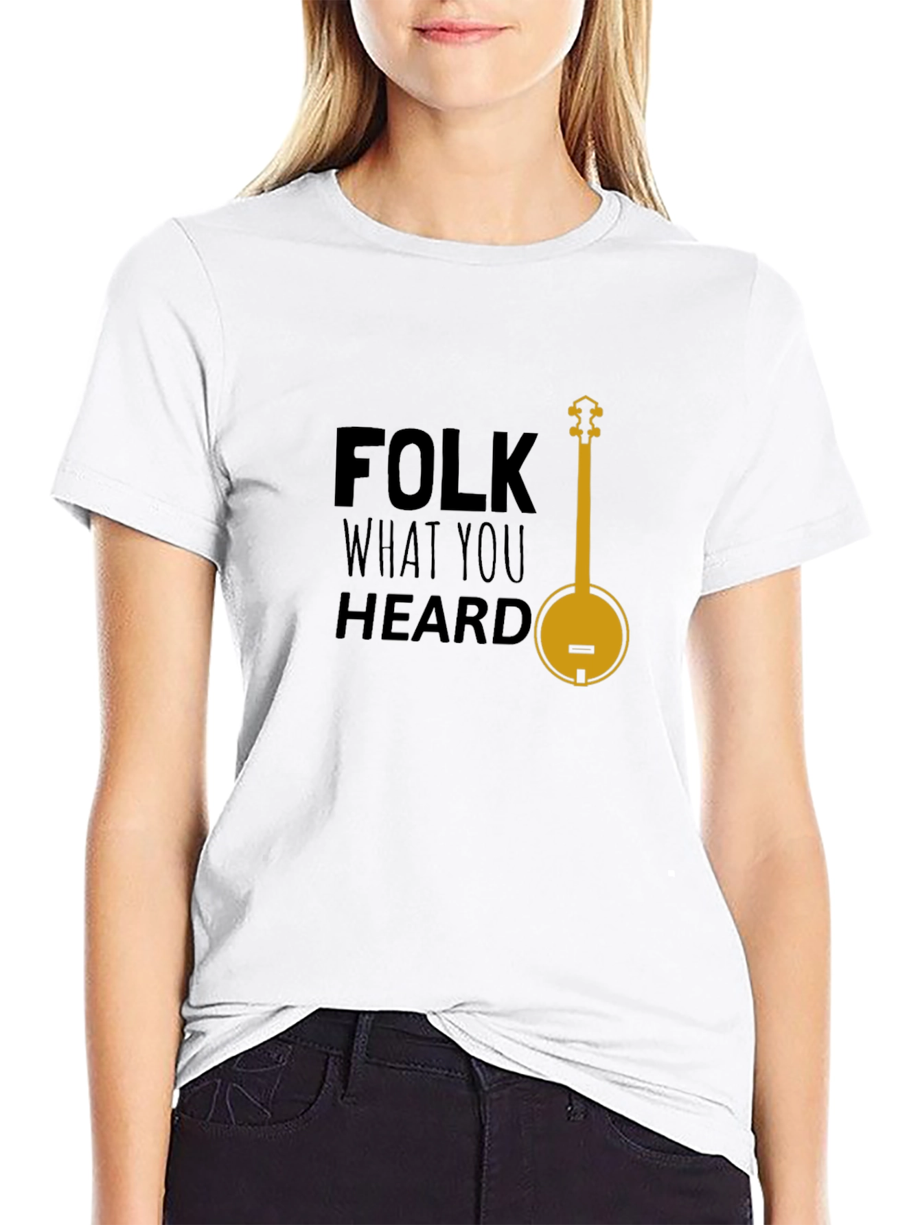 Folk What You Heard Black Graphic T-Shirt