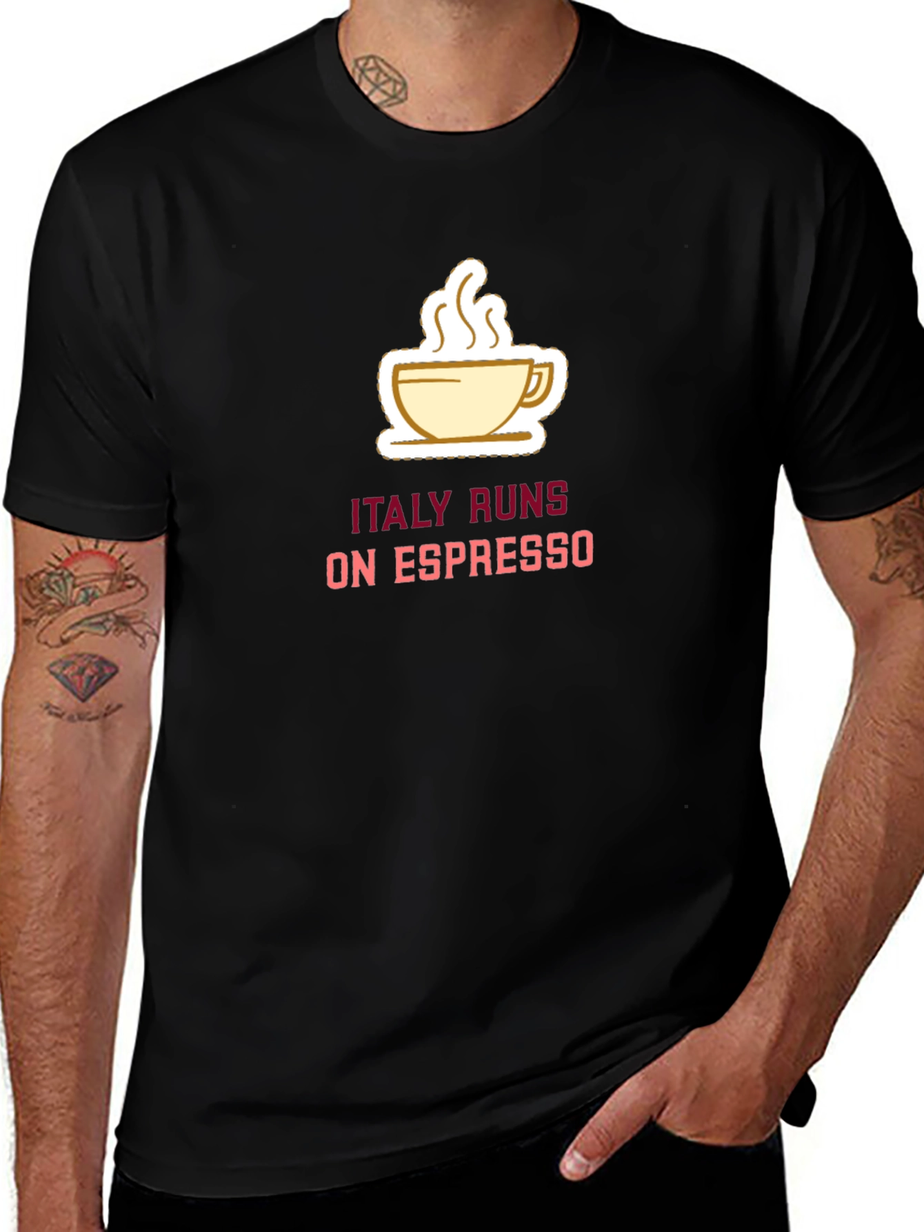 Italy Runs on Espresso T-Shirt - Black