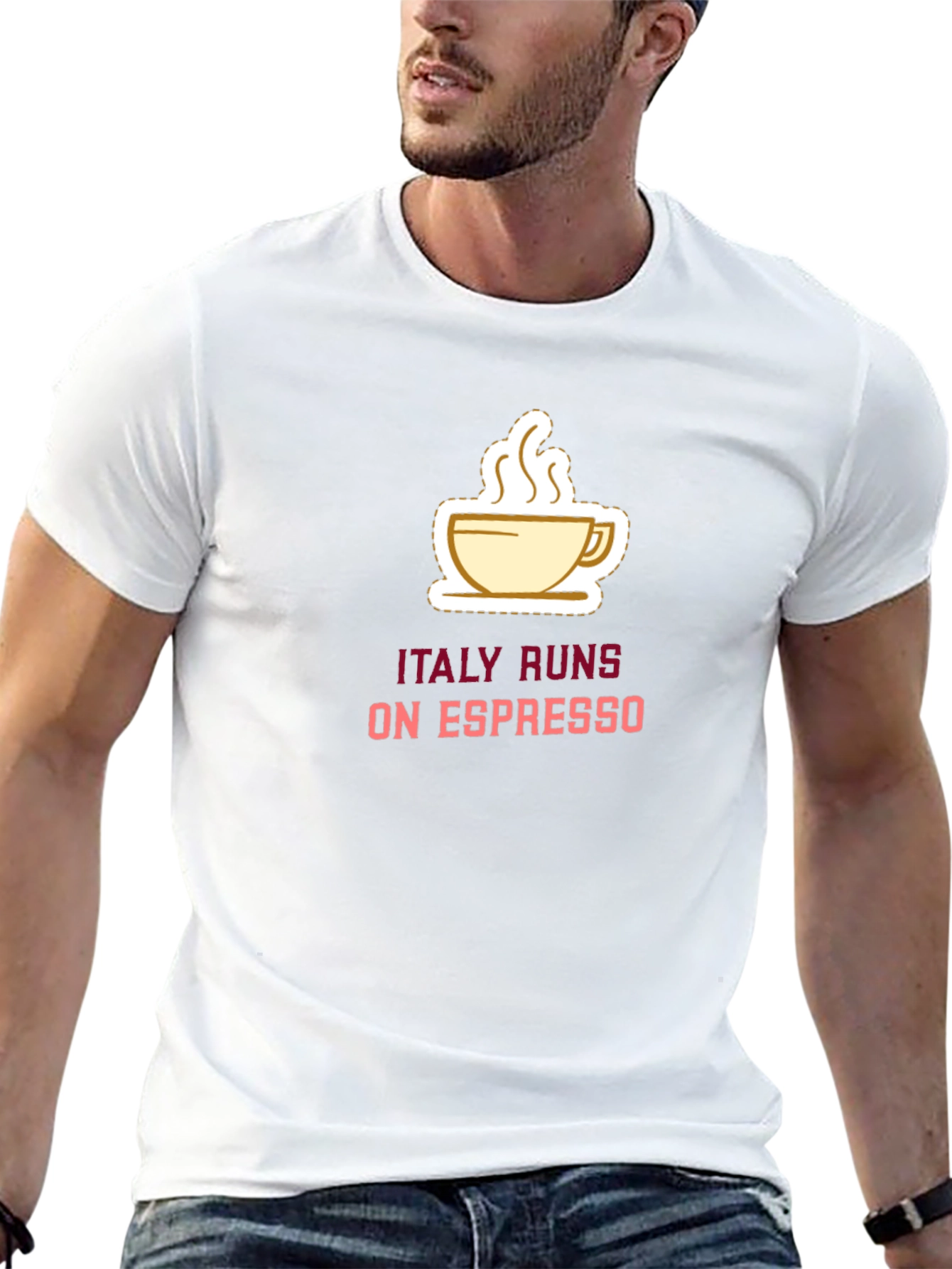 Italy Runs on Espresso T-Shirt - Black