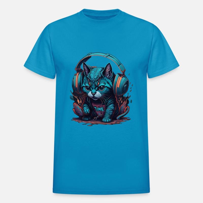 Groovy Beats: Colorful Cat with Headphones