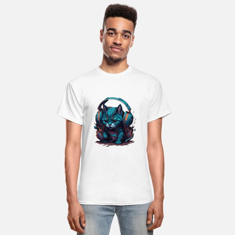 Groovy Beats: Colorful Cat with Headphones