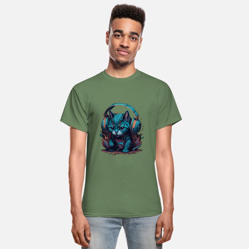 Groovy Beats: Colorful Cat with Headphones