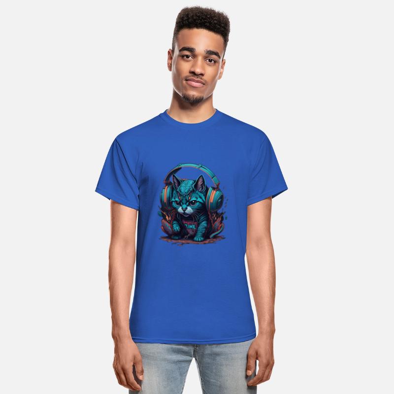 Groovy Beats: Colorful Cat with Headphones