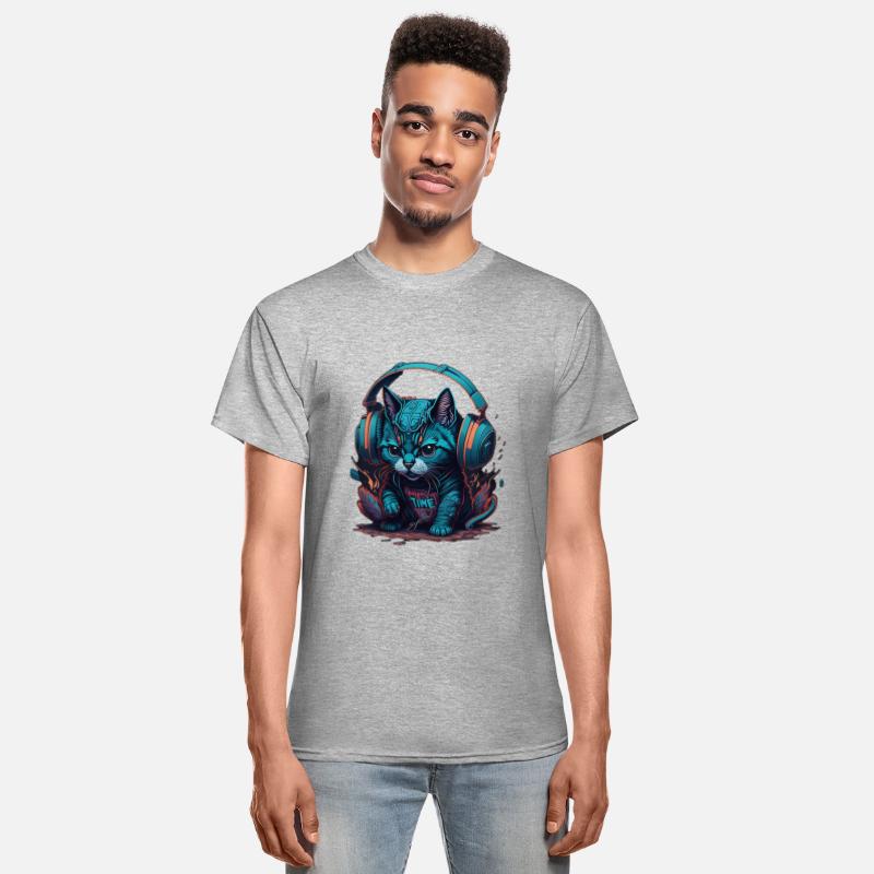 Groovy Beats: Colorful Cat with Headphones