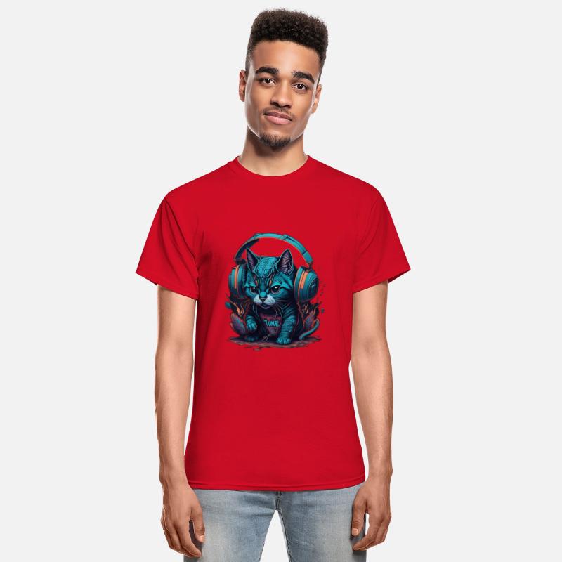 Groovy Beats: Colorful Cat with Headphones