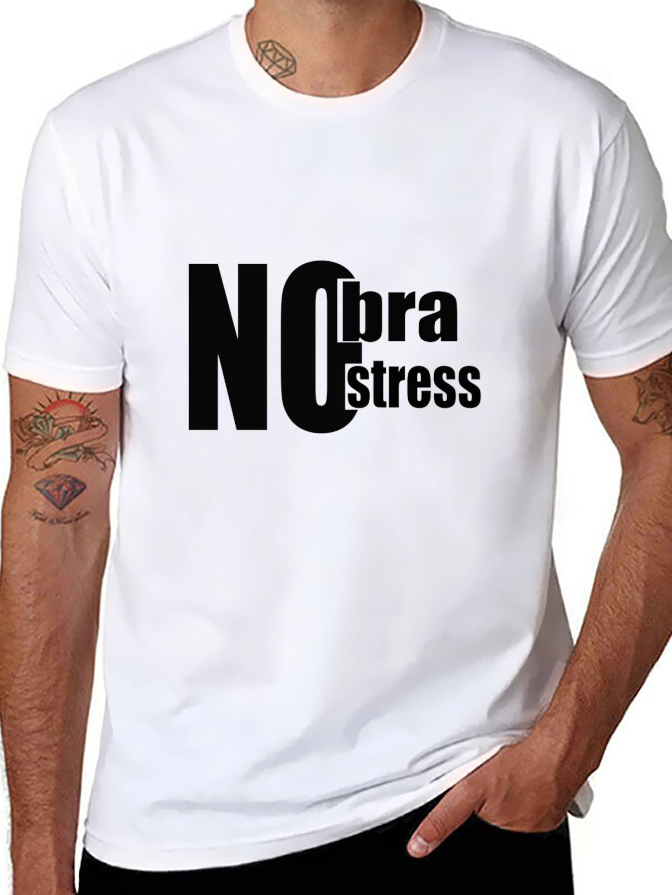 No Bra No Stress T-Shirt - Black