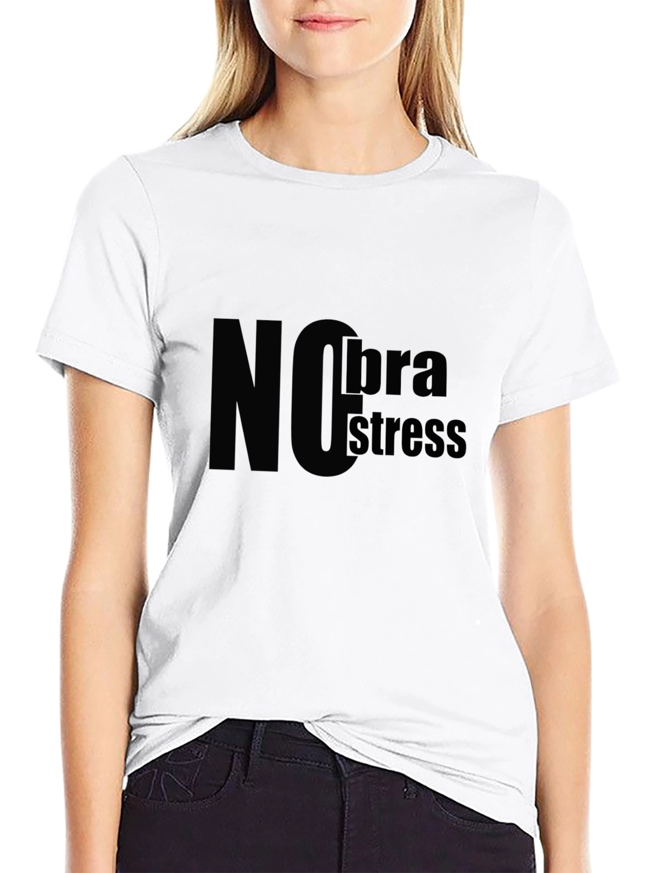 No Bra No Stress T-Shirt - Black