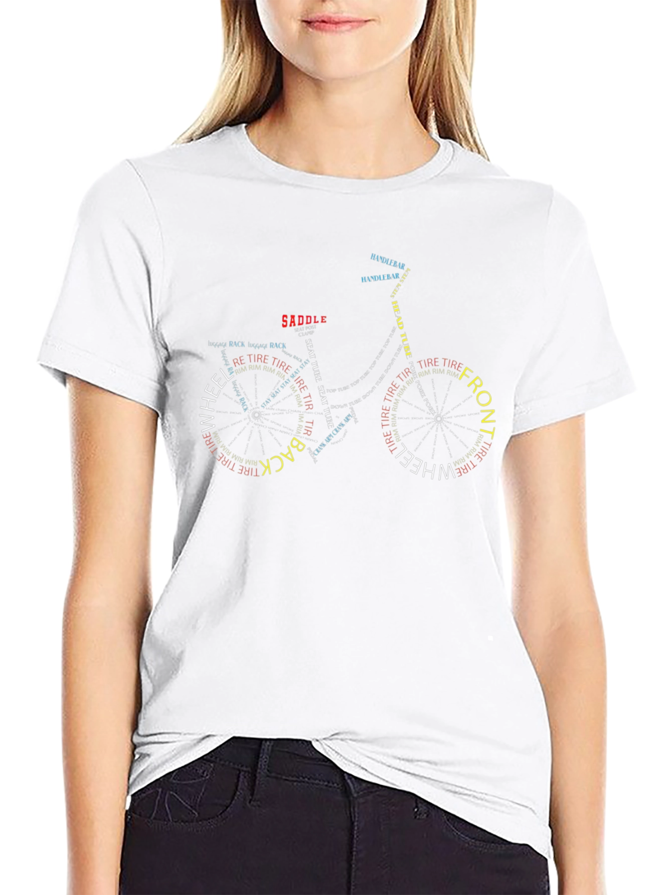Word Art Bicycle Graphic T-Shirt