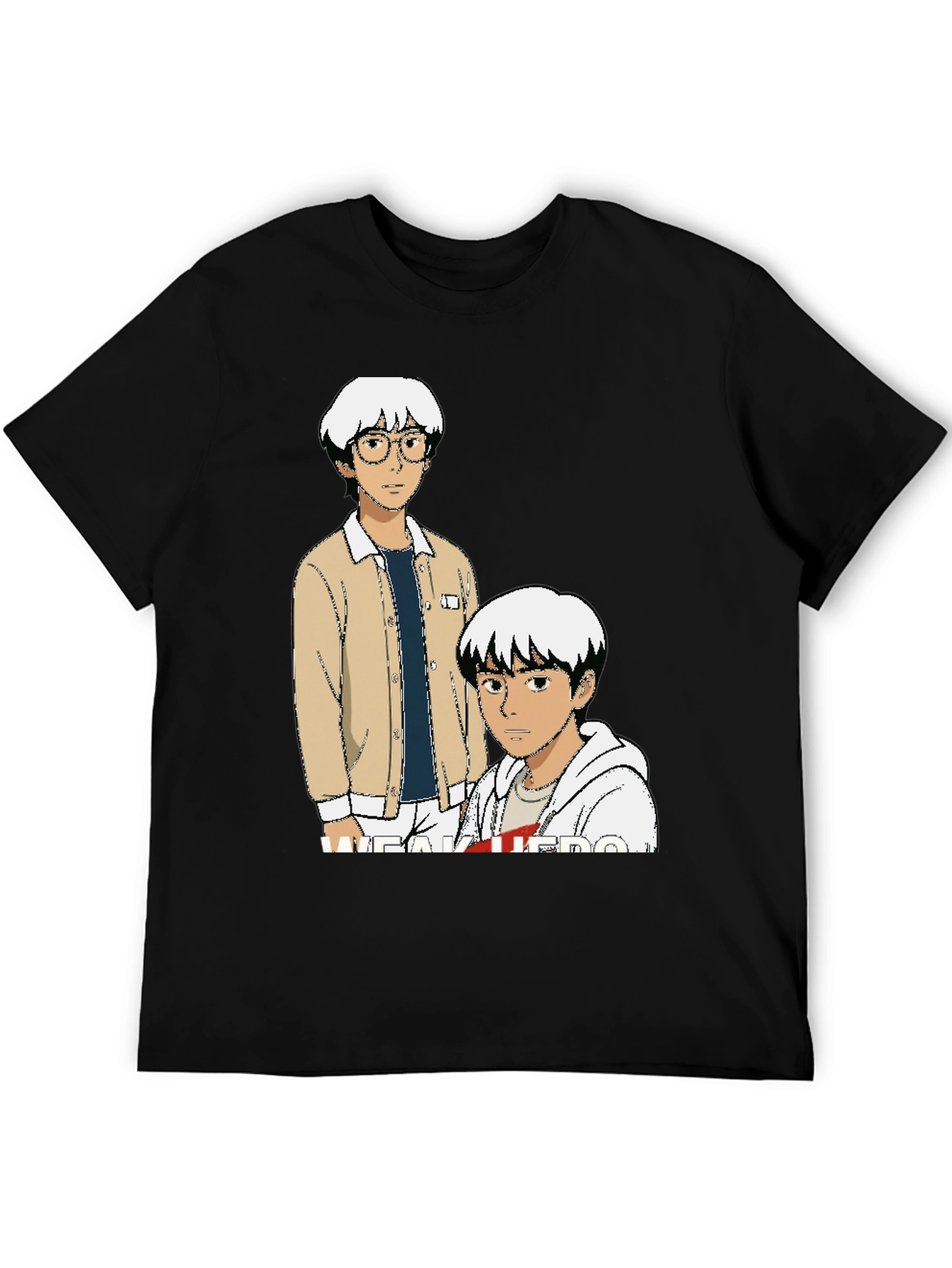 Anime Graphic Tee - Black Cotton T-Shirt
