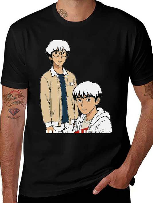 Anime Graphic Tee - Black Cotton T-Shirt