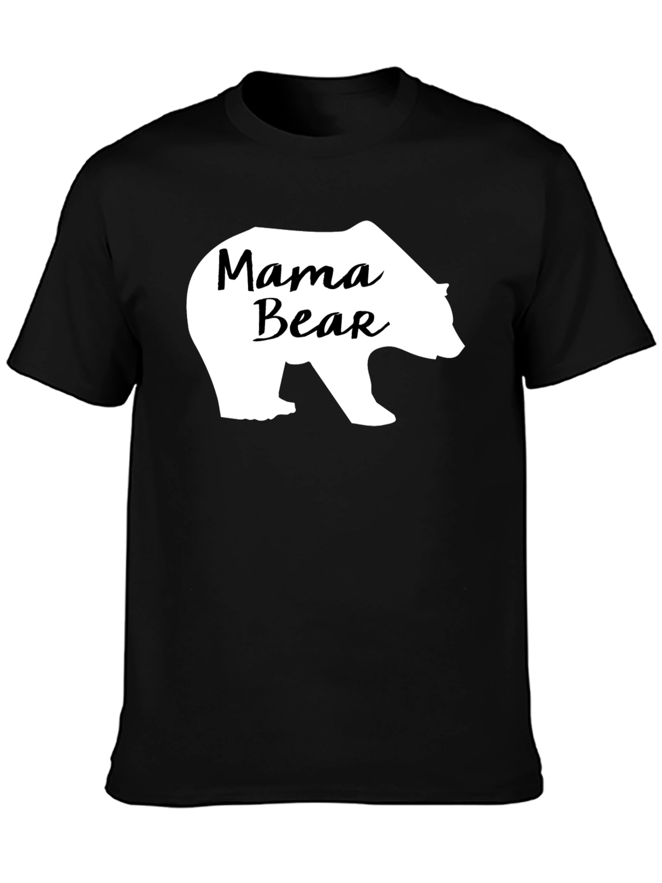 Mama Bear Graphic Tee - Black Cotton Comfort