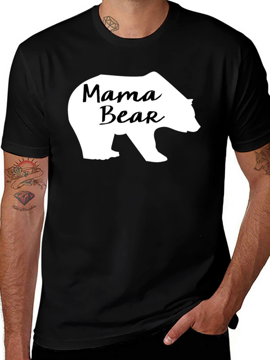 Mama Bear Graphic Tee - Black Cotton Comfort