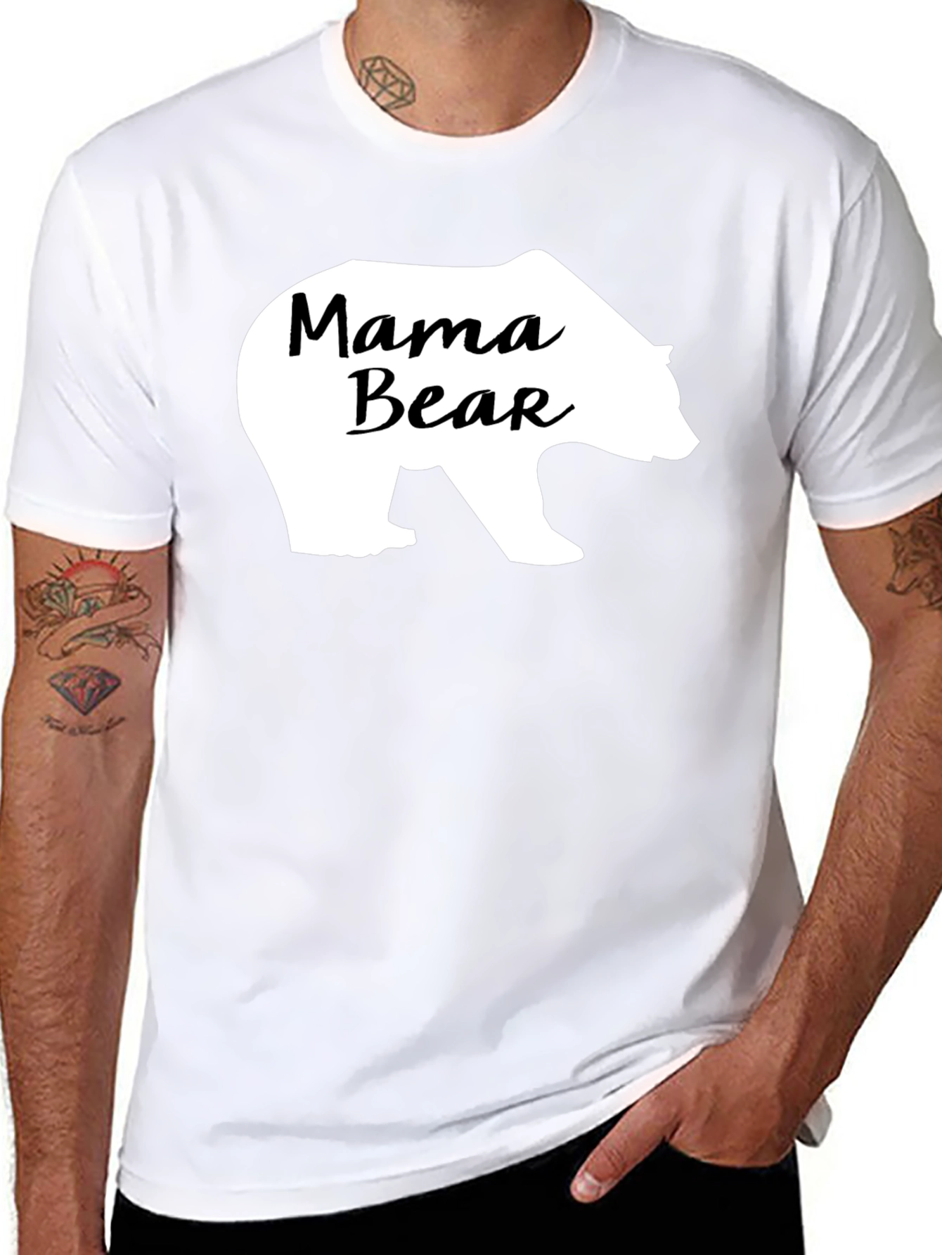 Mama Bear Graphic Tee - Black Cotton Comfort