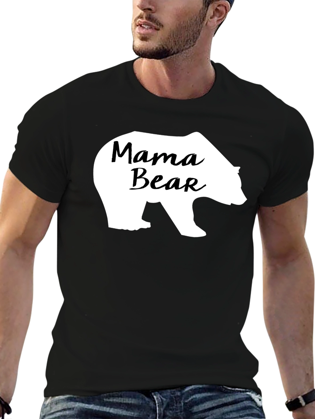 Mama Bear Graphic Tee - Black Cotton Comfort