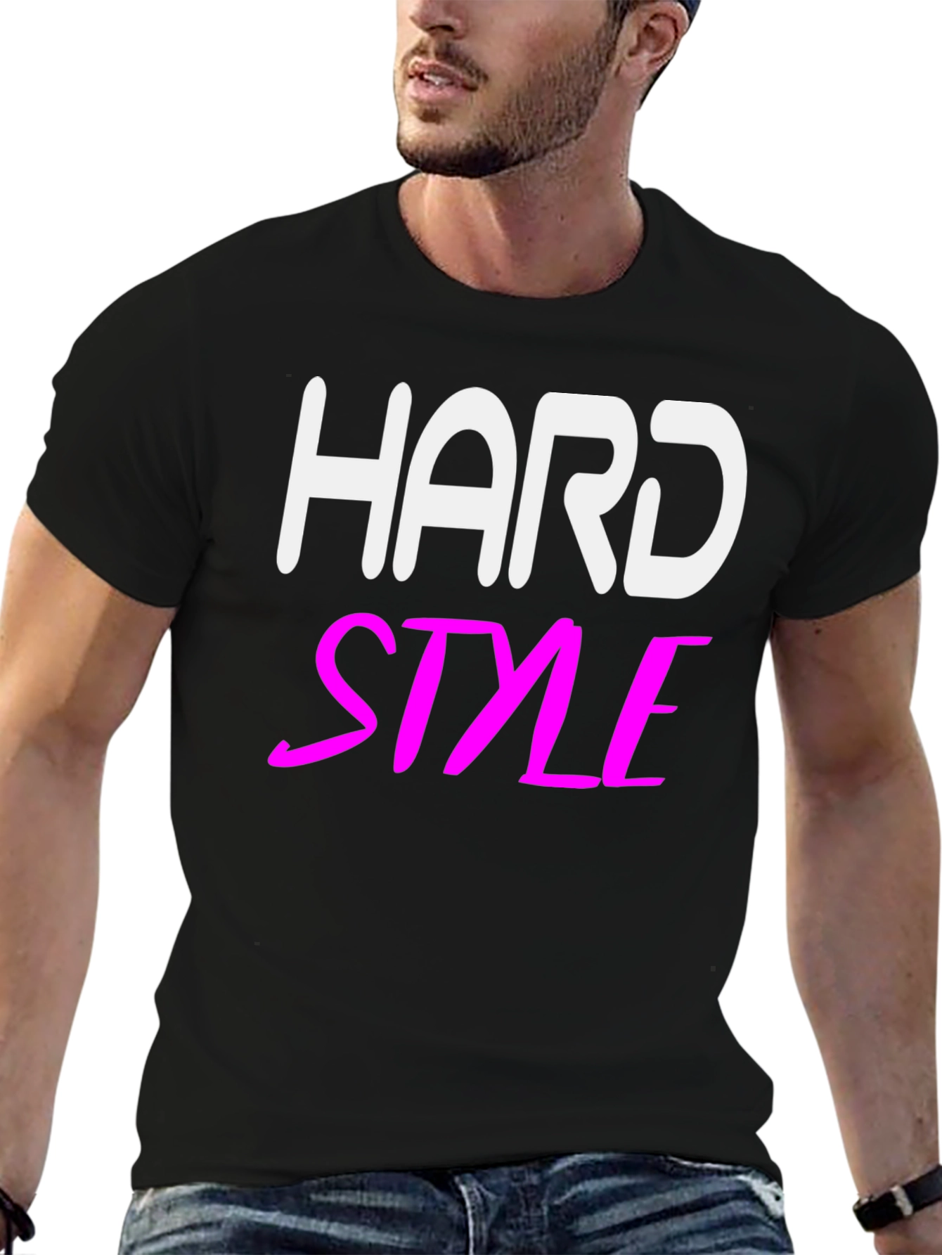 Hard Style Graphic Tee - Black Cotton T-Shirt