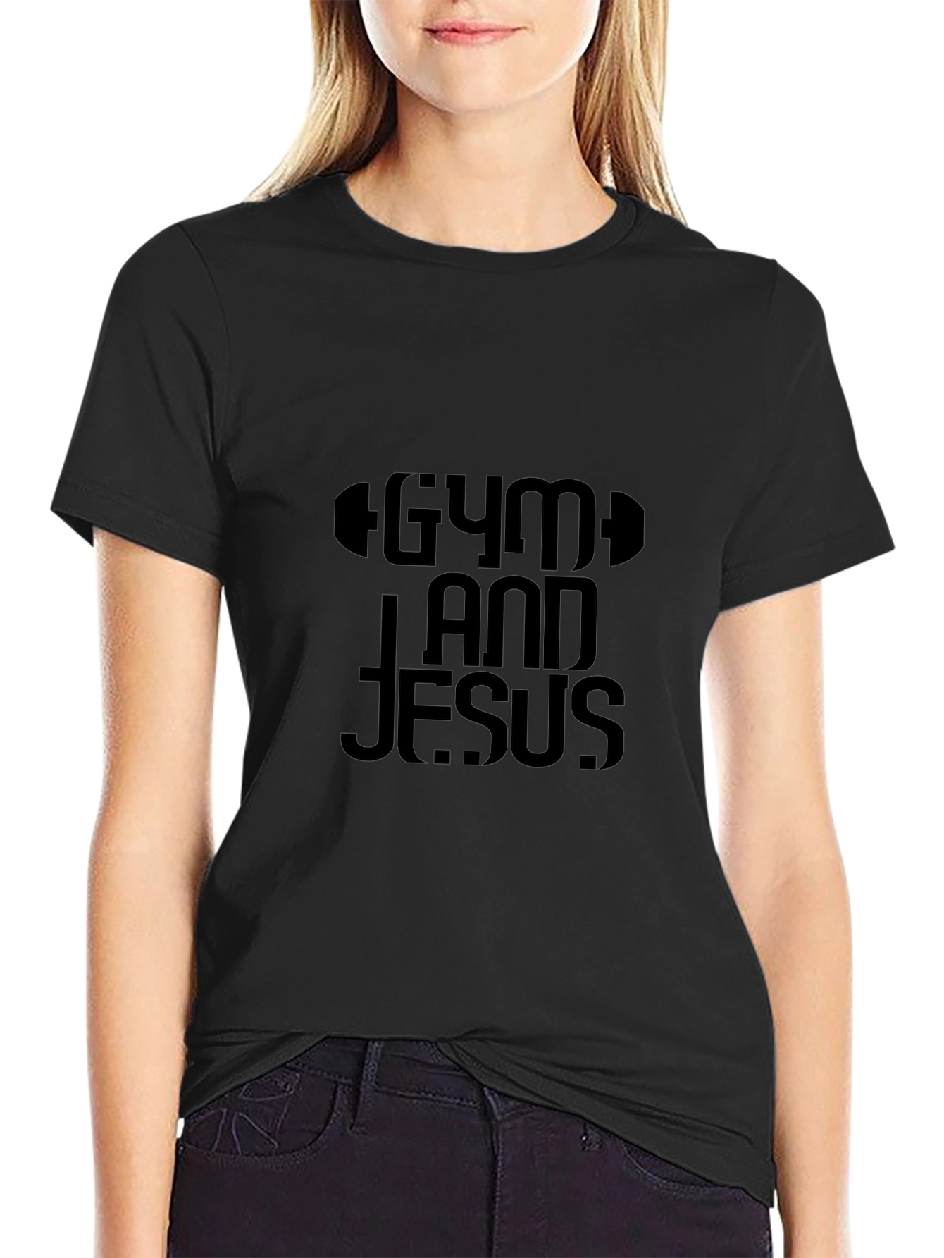 Gym and Jesus Black T-Shirt