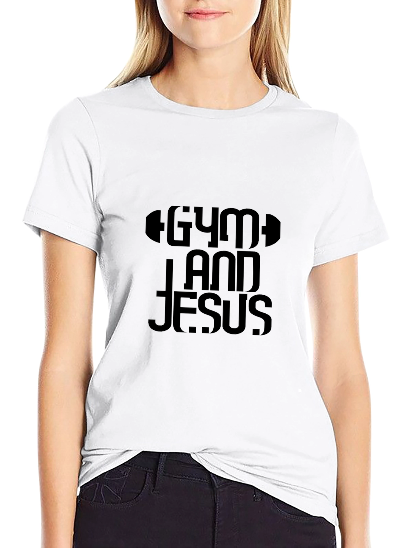 Gym and Jesus Black T-Shirt