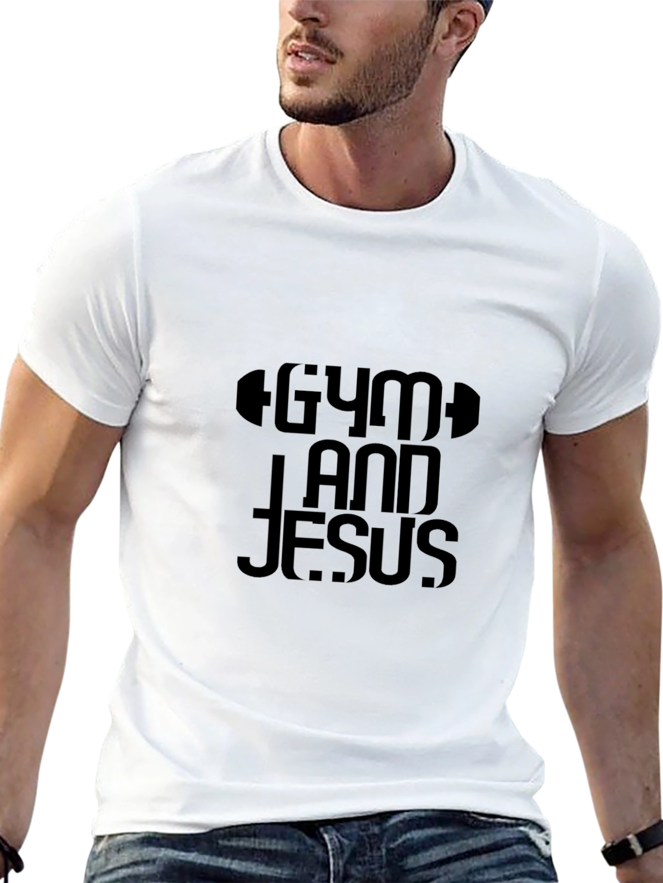 Gym and Jesus Black T-Shirt