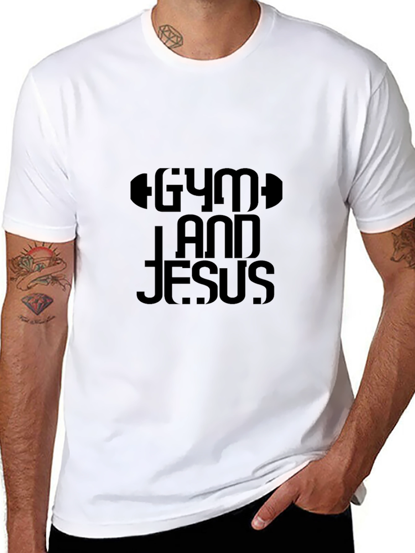 Gym and Jesus Black T-Shirt