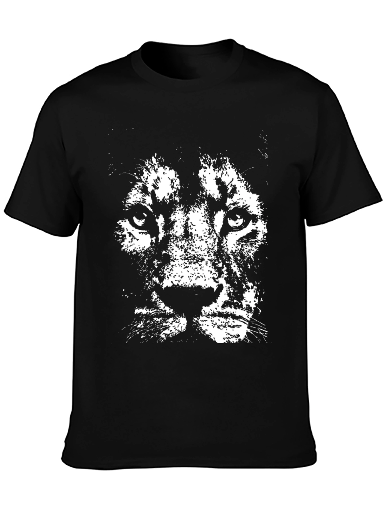 Lion Graphic Print Mens Black T-Shirt