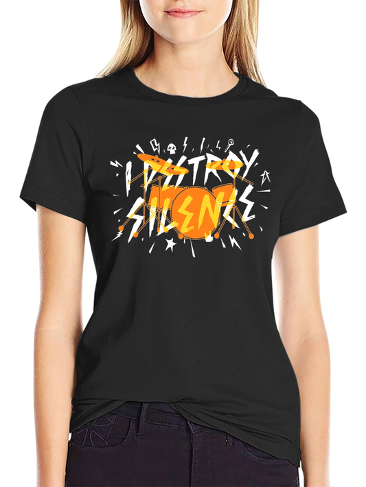 Destroy Silence Drum Graphic Tee - Rock On!