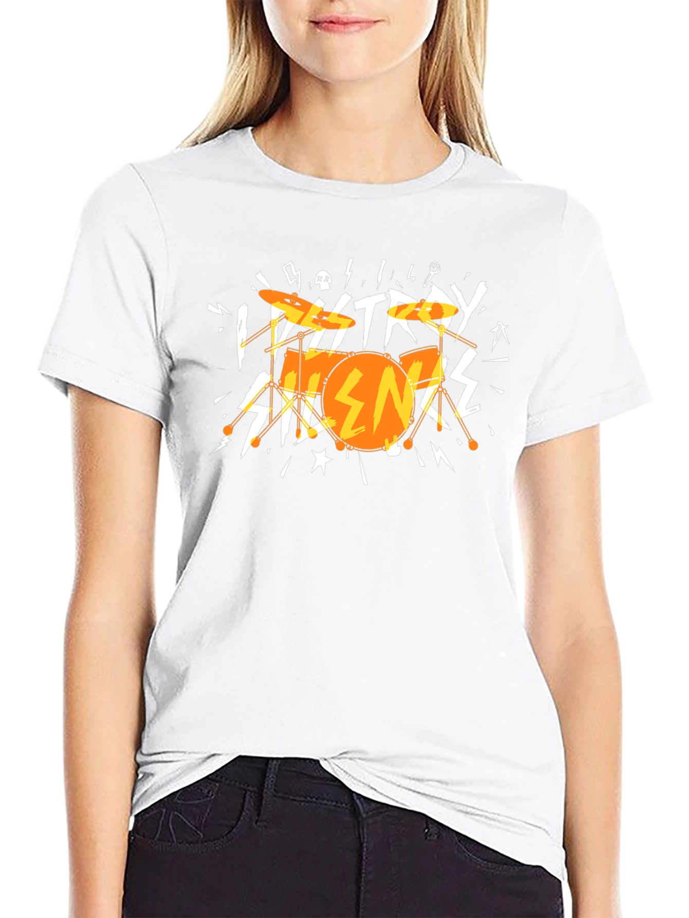 Destroy Silence Drum Graphic Tee - Rock On!