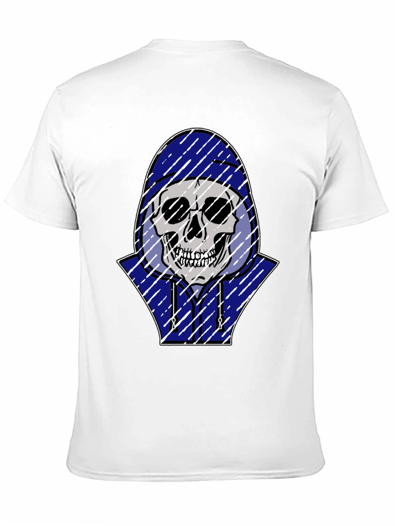 Skull in Hoodie Graphic Tee - Black