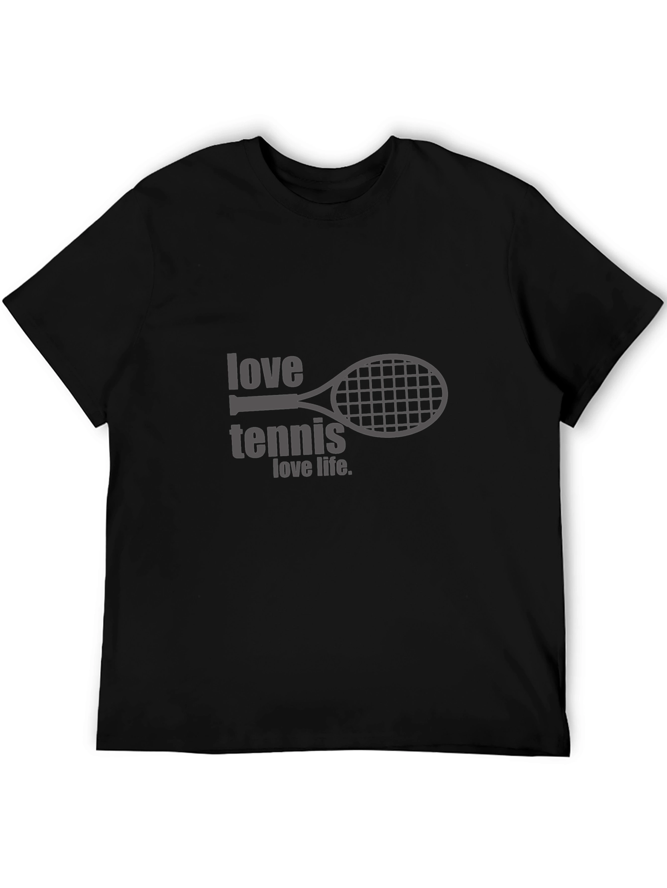 Love Tennis Life Black Graphic Tee