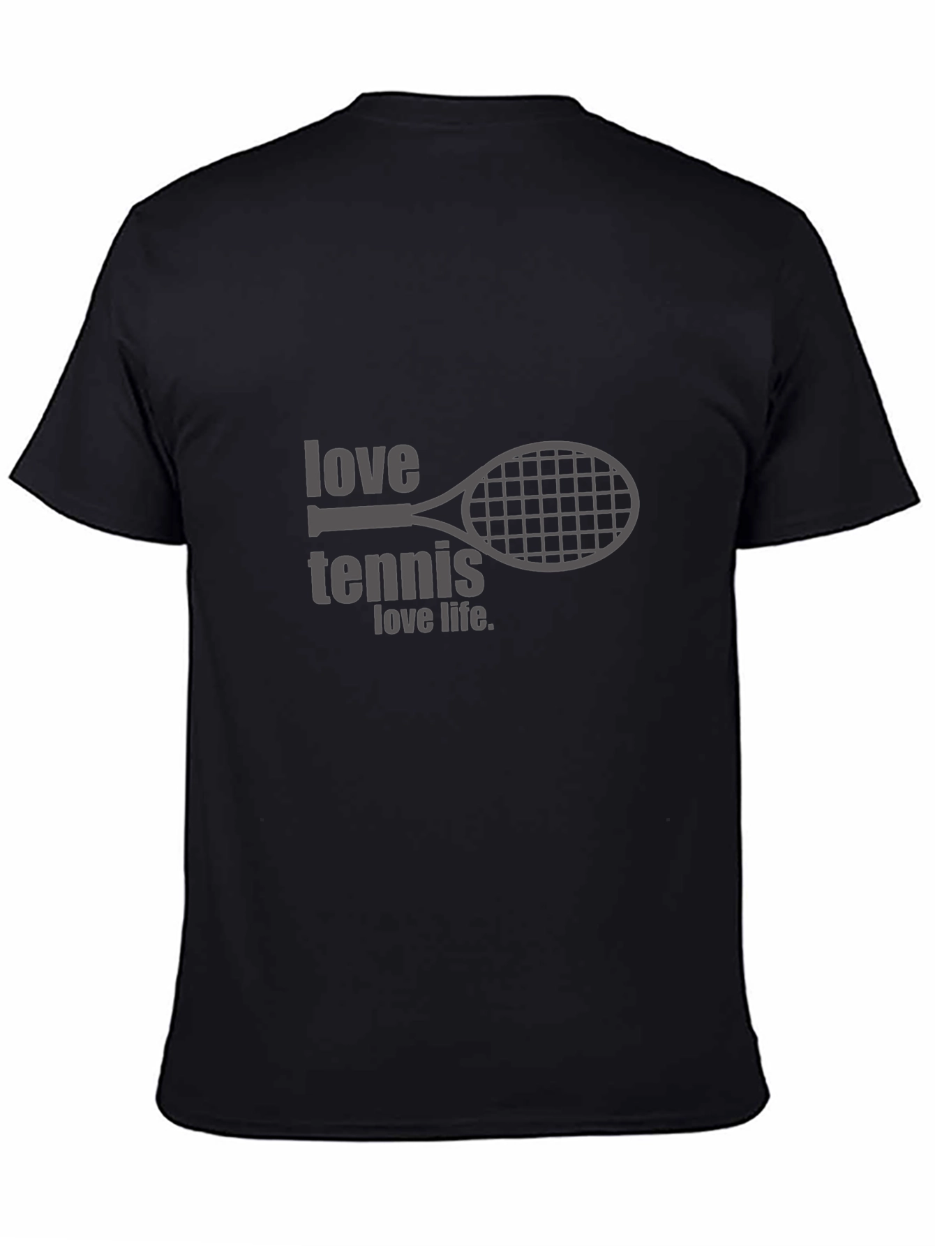 Love Tennis Life Black Graphic Tee