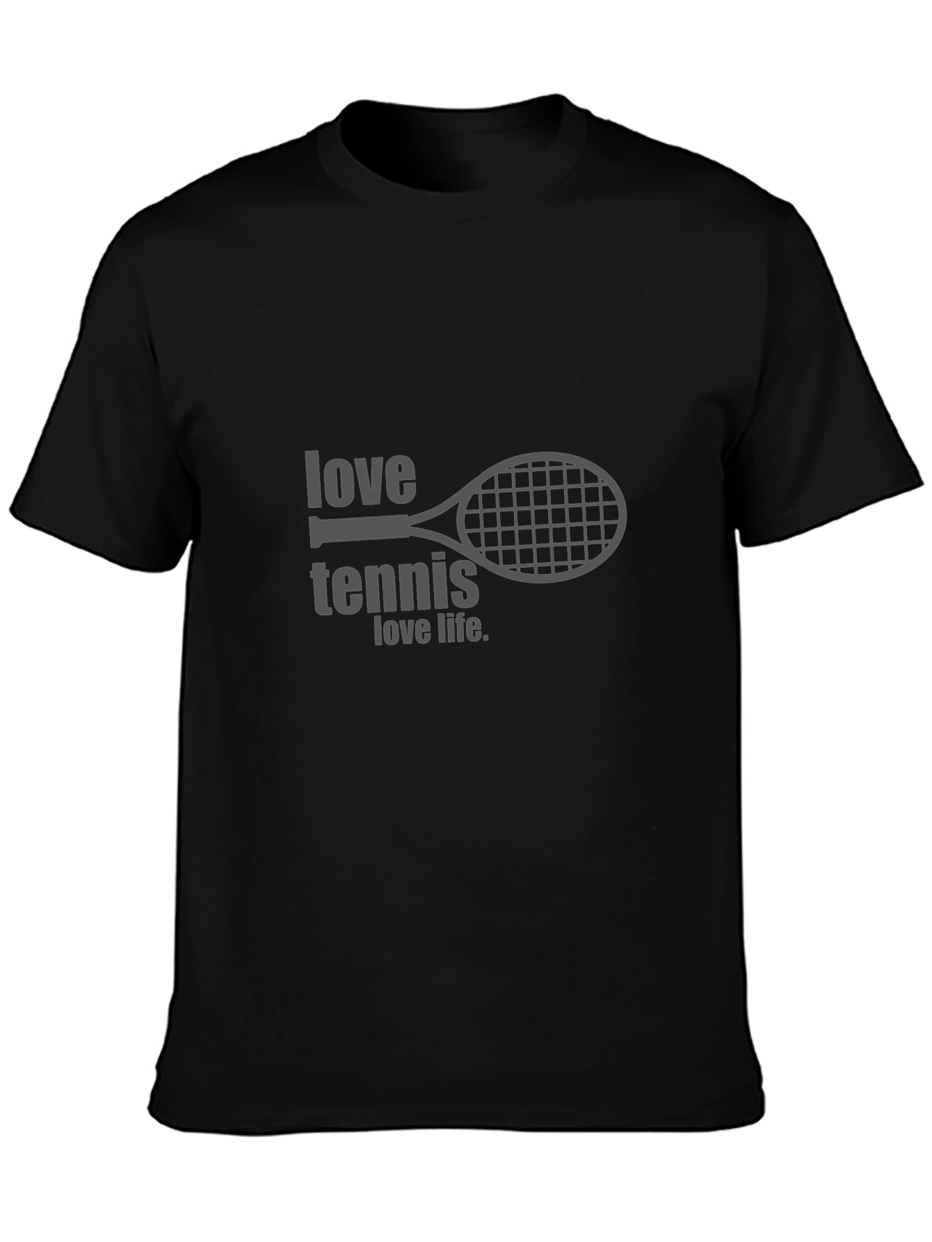 Love Tennis Life Black Graphic Tee