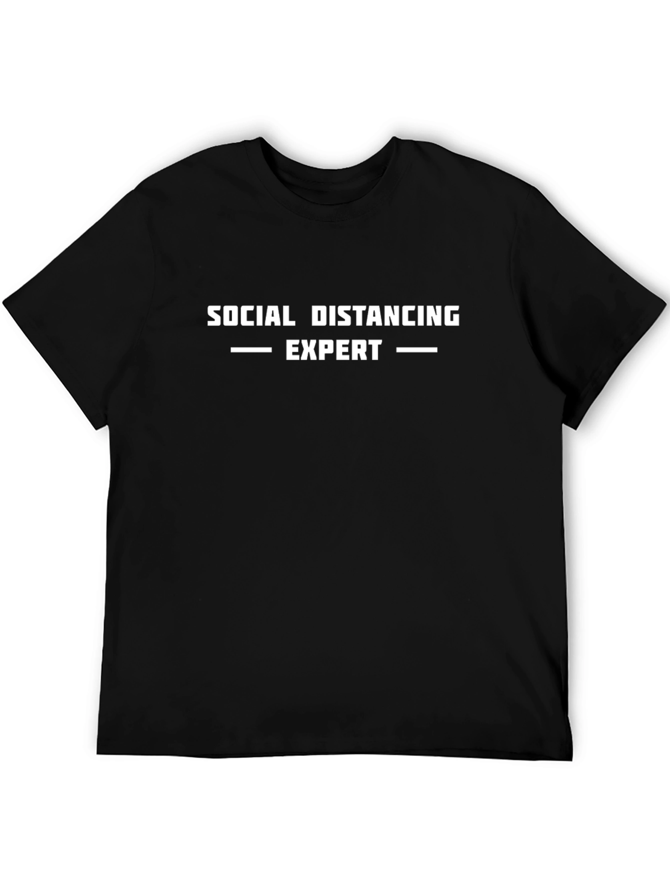 Social Distancing Expert T-Shirt - Black Casual Tee