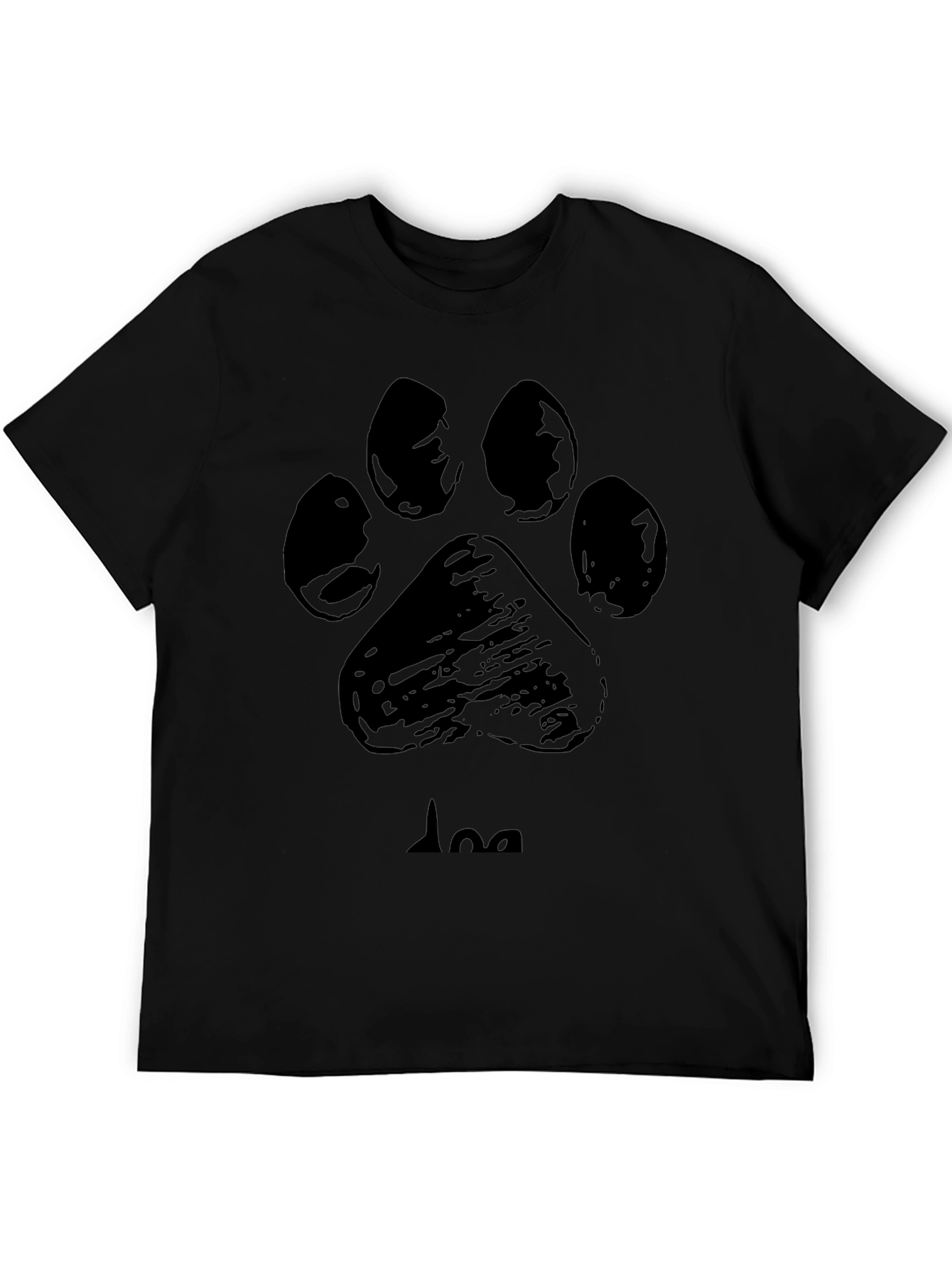 Dog Paw Print T-Shirt - Black