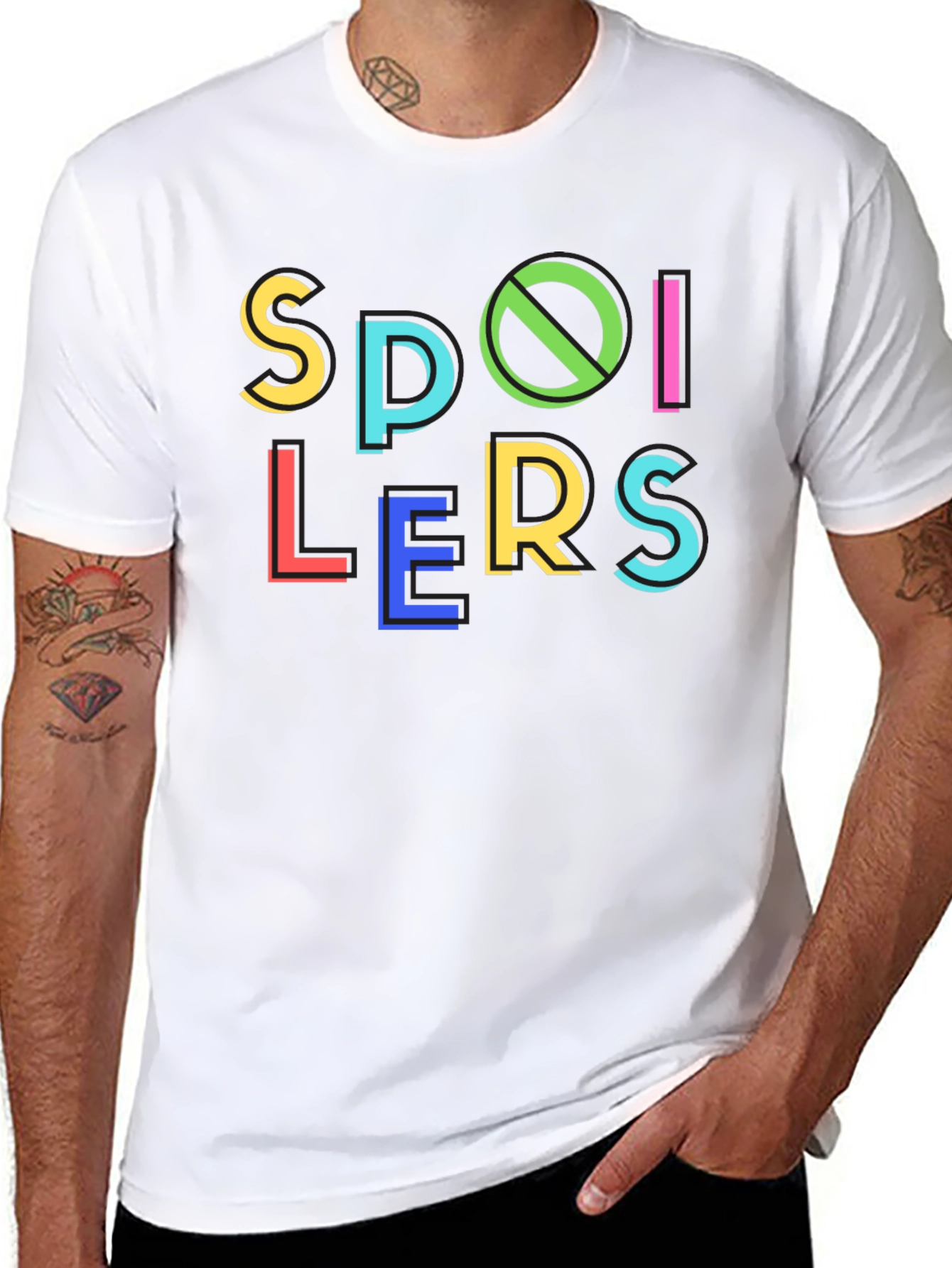 Spoilers Graphic Print T-Shirt - Crew Neck Tee