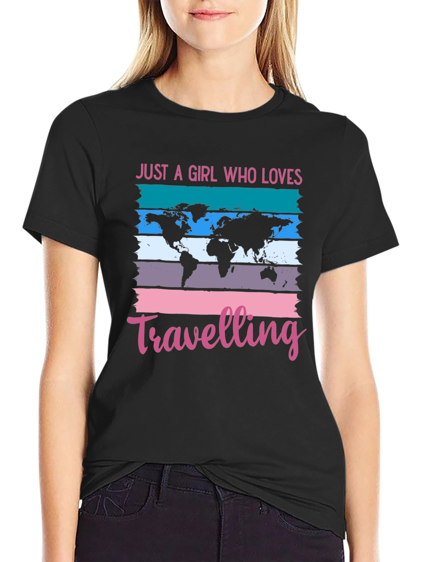 Girl Who Loves Traveling Graphic T-Shirt