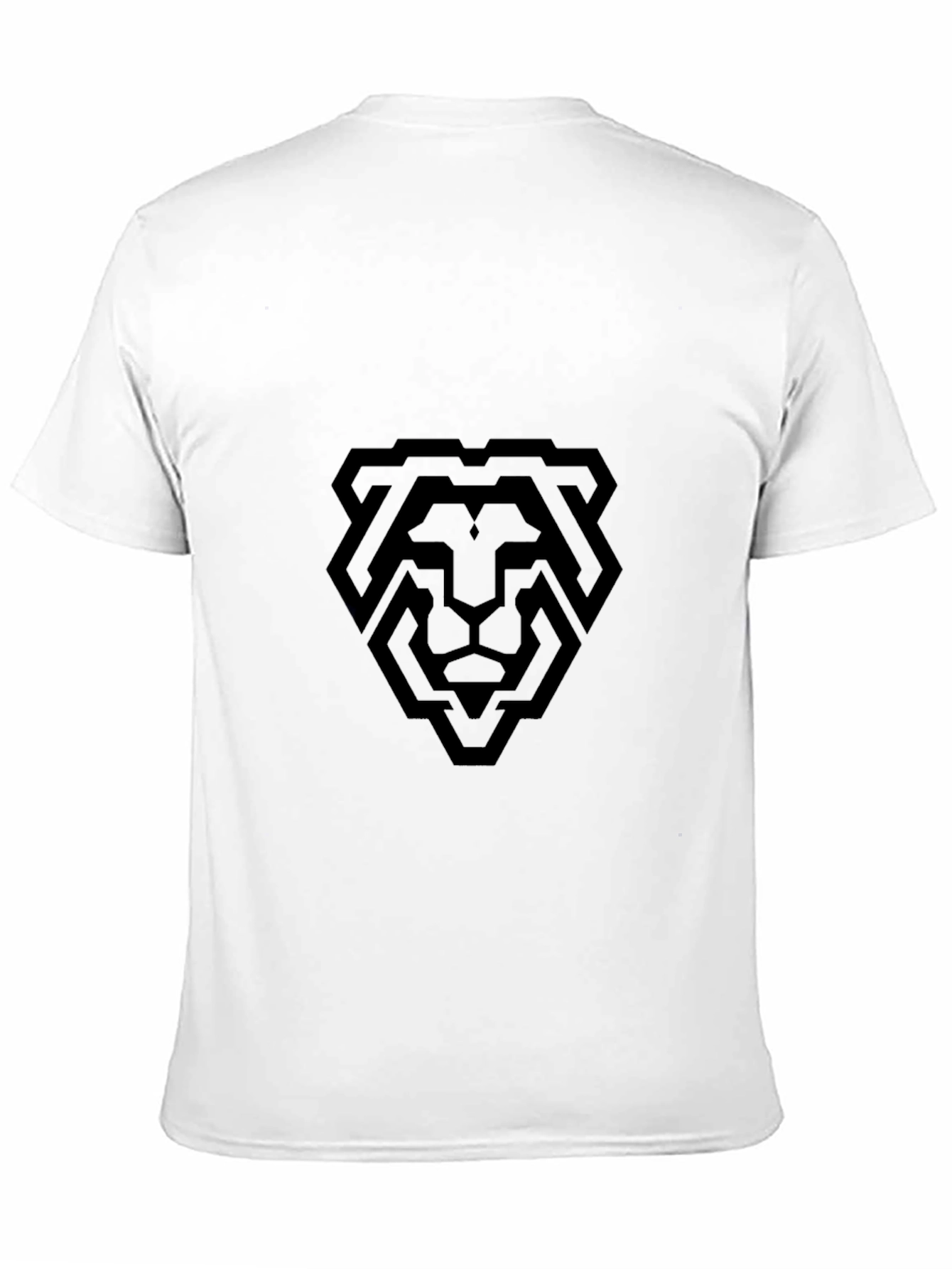 Geometric Lion Graphic Tee - Modern Black T-Shirt