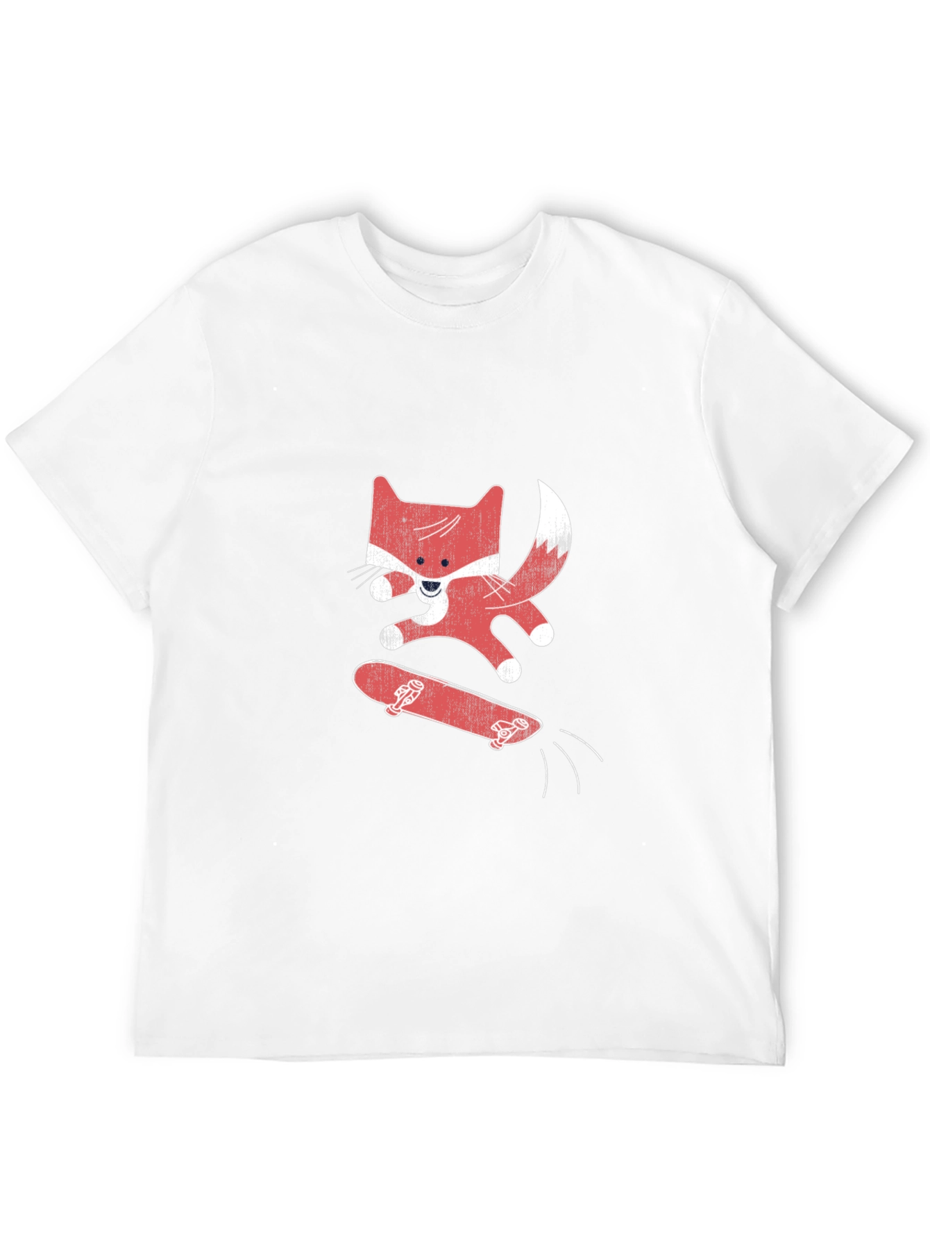 Skateboarding Fox Graphic Tee - Black Cotton Shirt