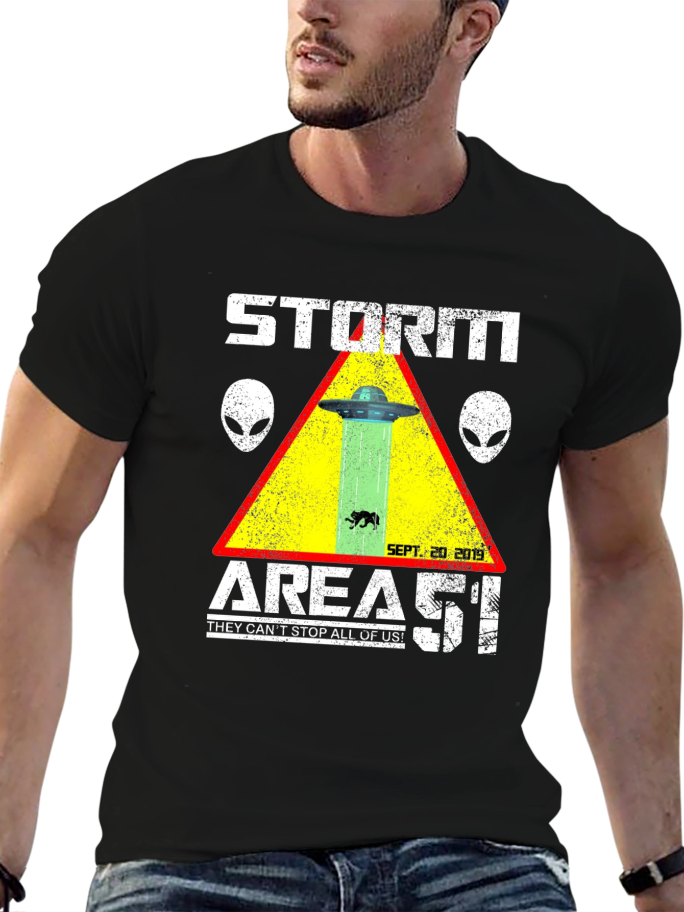 Storm Area 51 T-Shirt Alien UFO Graphic Tee