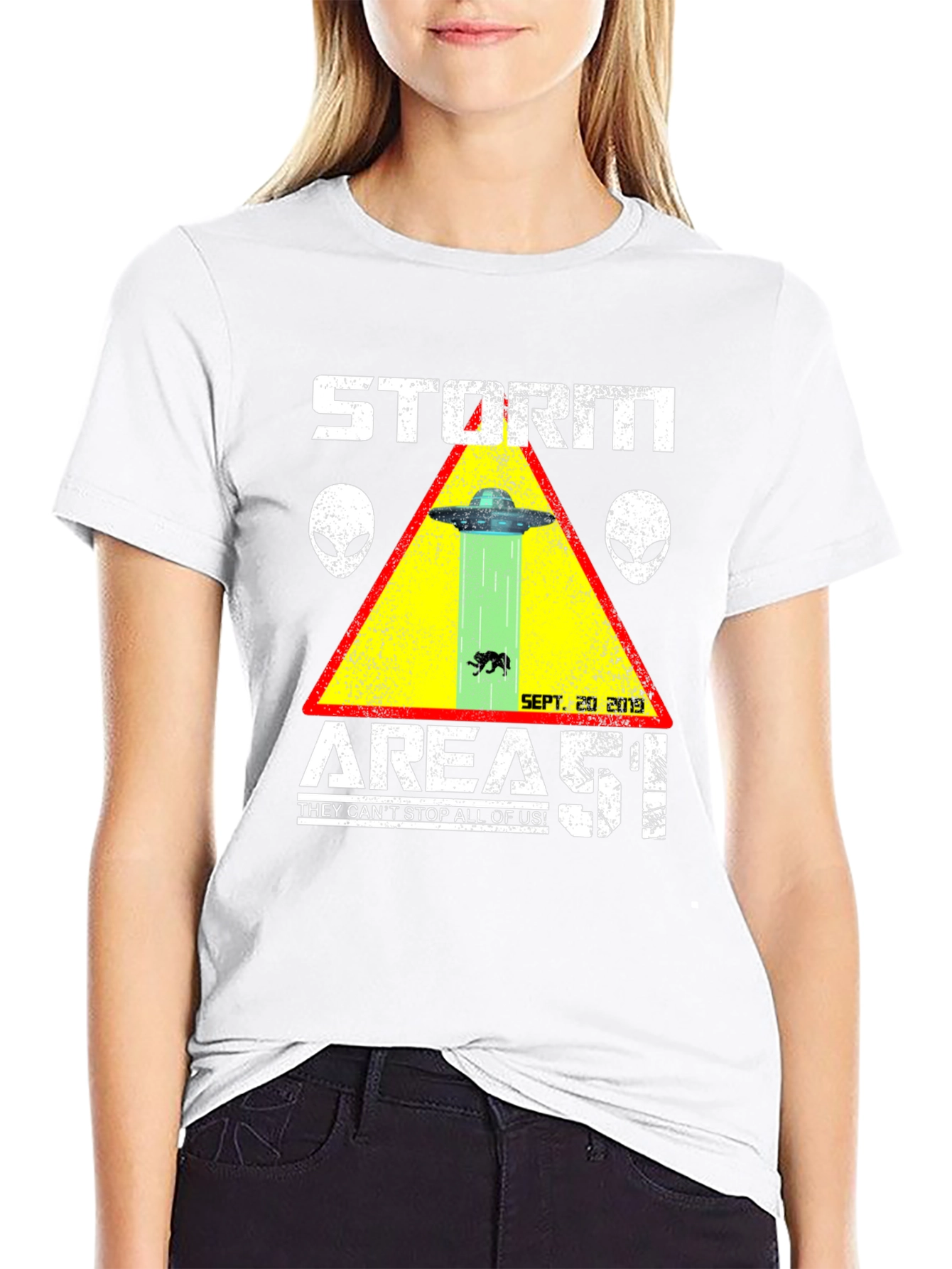 Storm Area 51 T-Shirt Alien UFO Graphic Tee