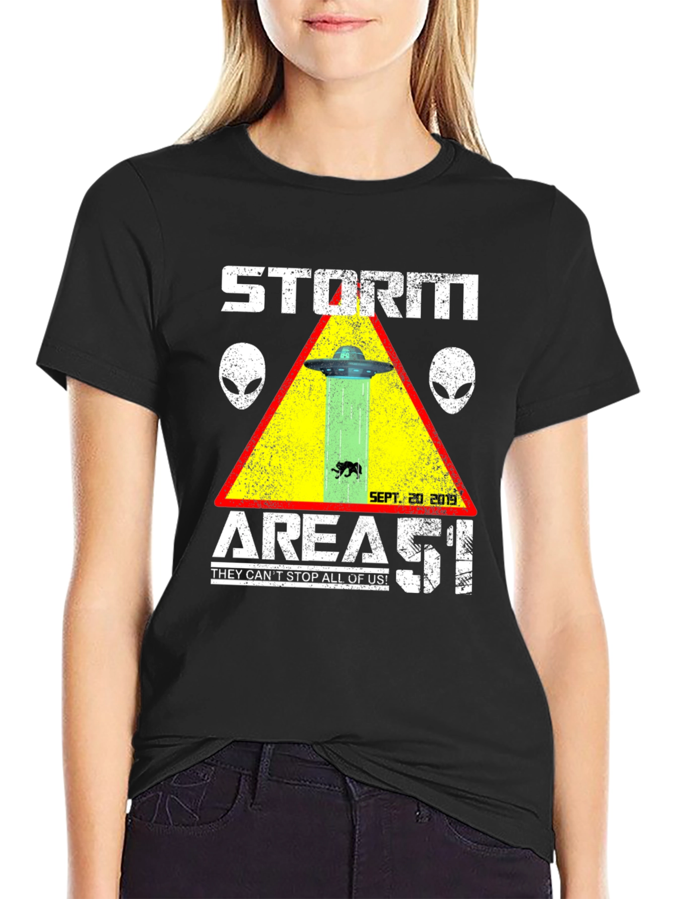 Storm Area 51 T-Shirt Alien UFO Graphic Tee
