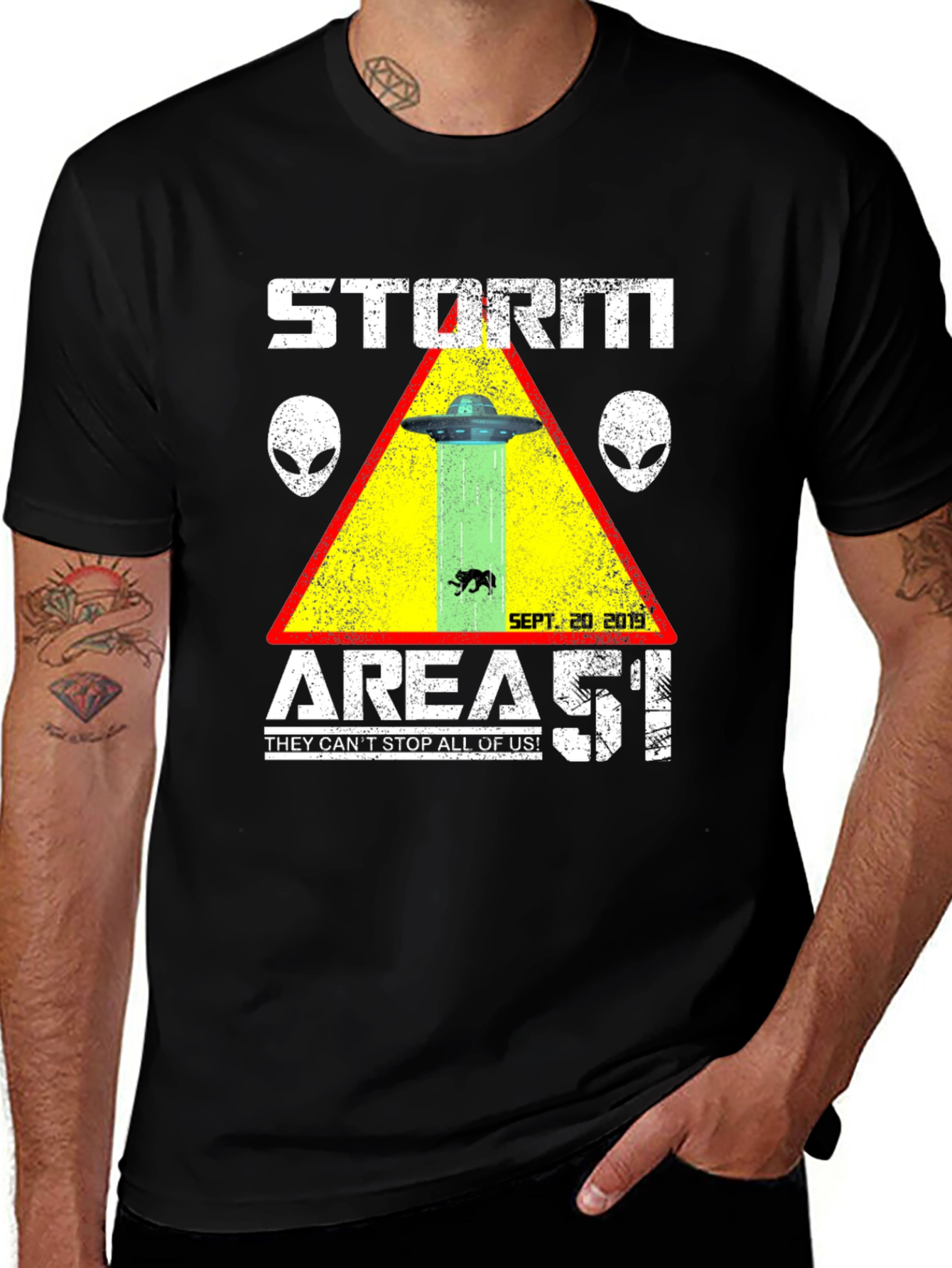 Storm Area 51 T-Shirt Alien UFO Graphic Tee