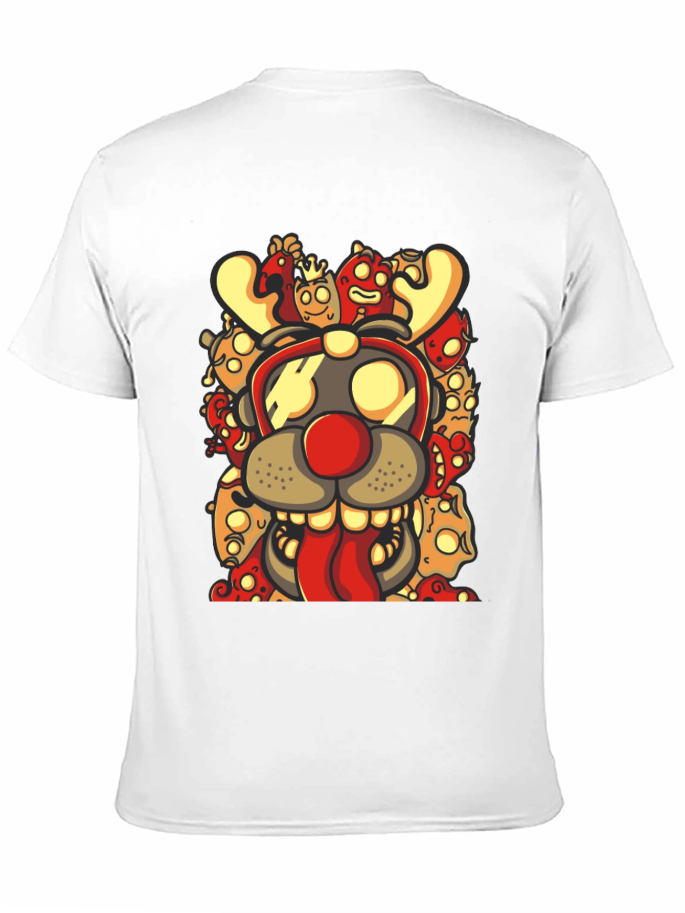 Cartoon Reindeer Graphic Black T-Shirt