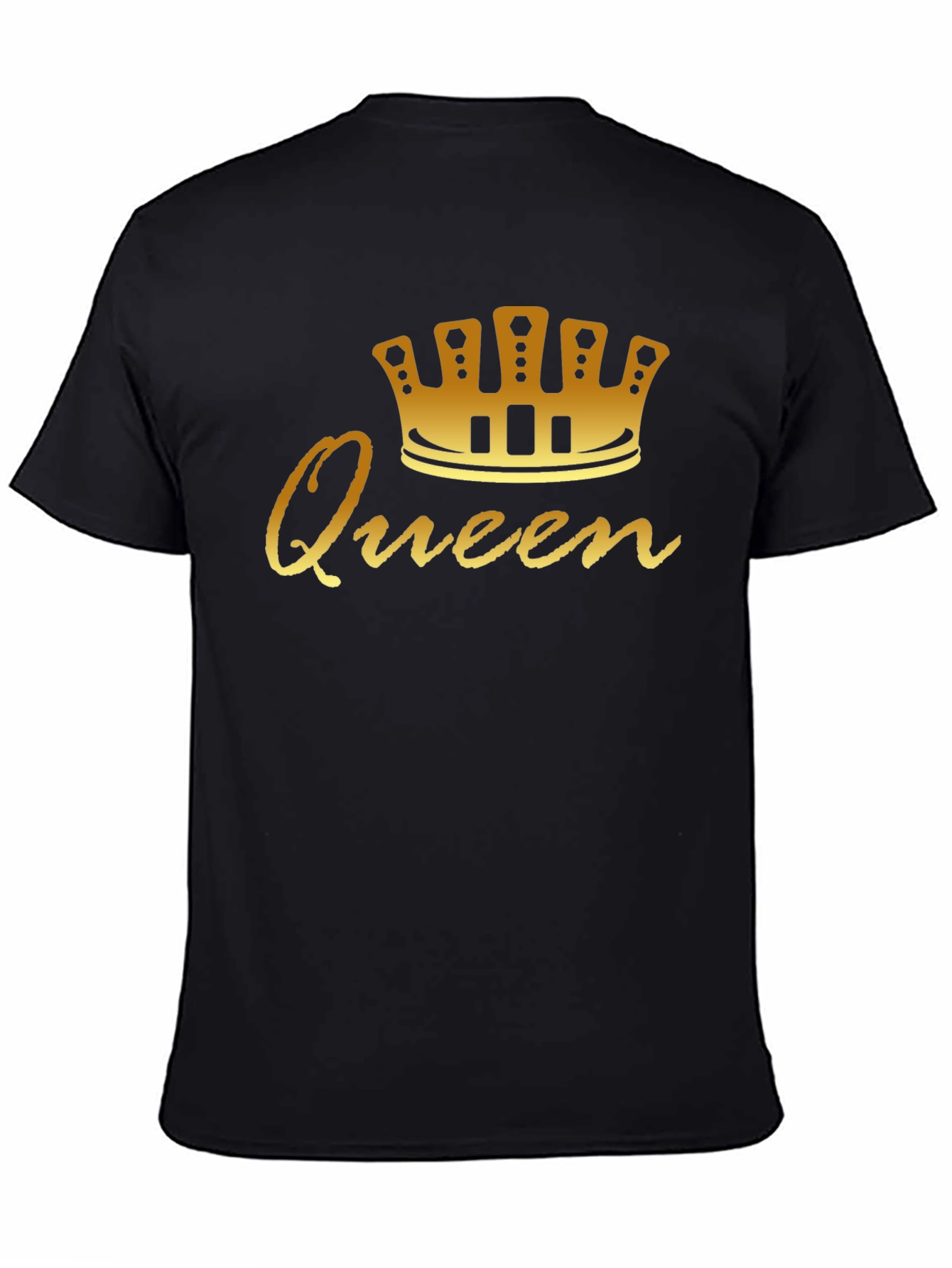 Queen Graphic Tee - Gold Crown Black Shirt