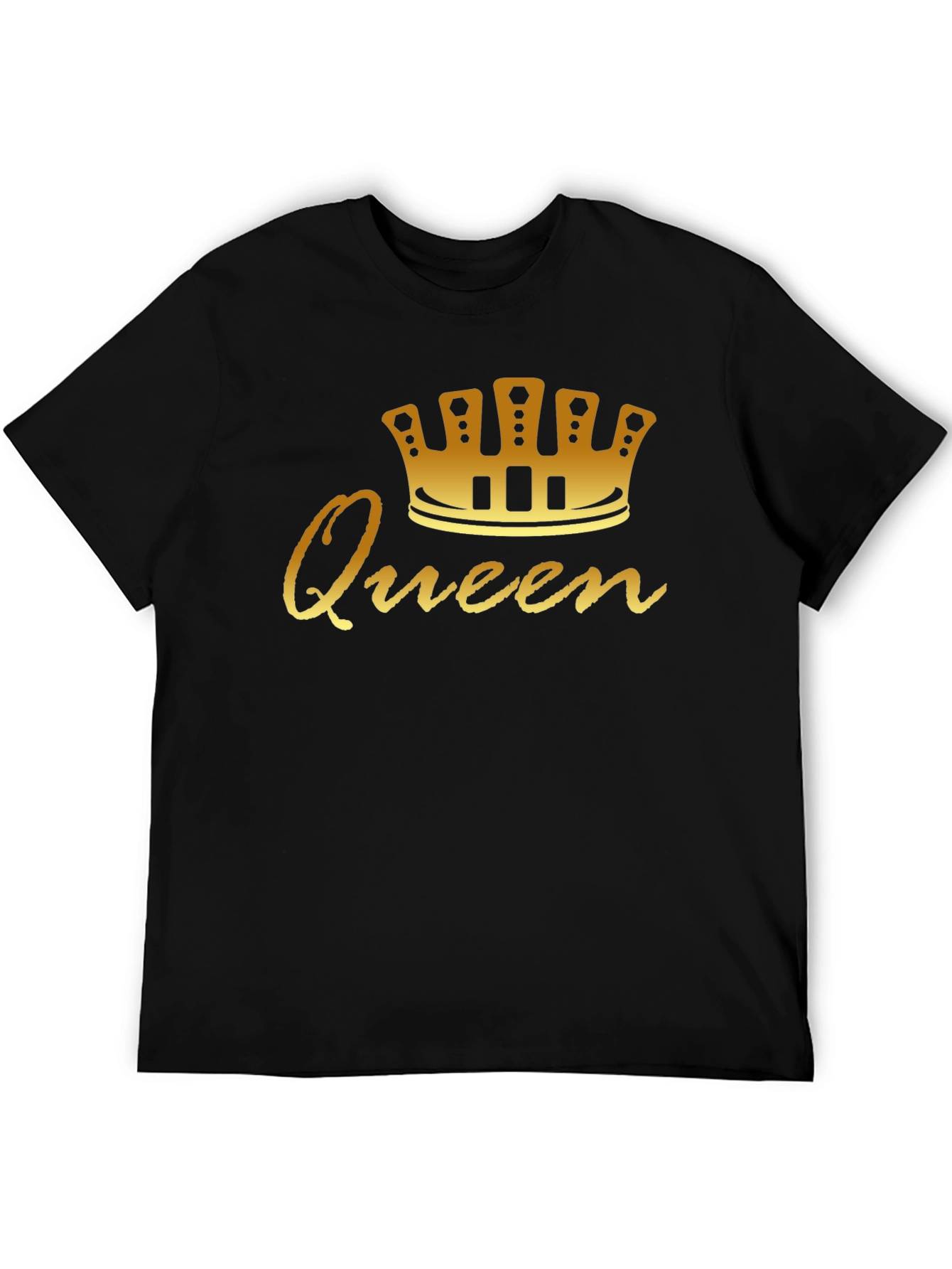 Queen Graphic Tee - Gold Crown Black Shirt