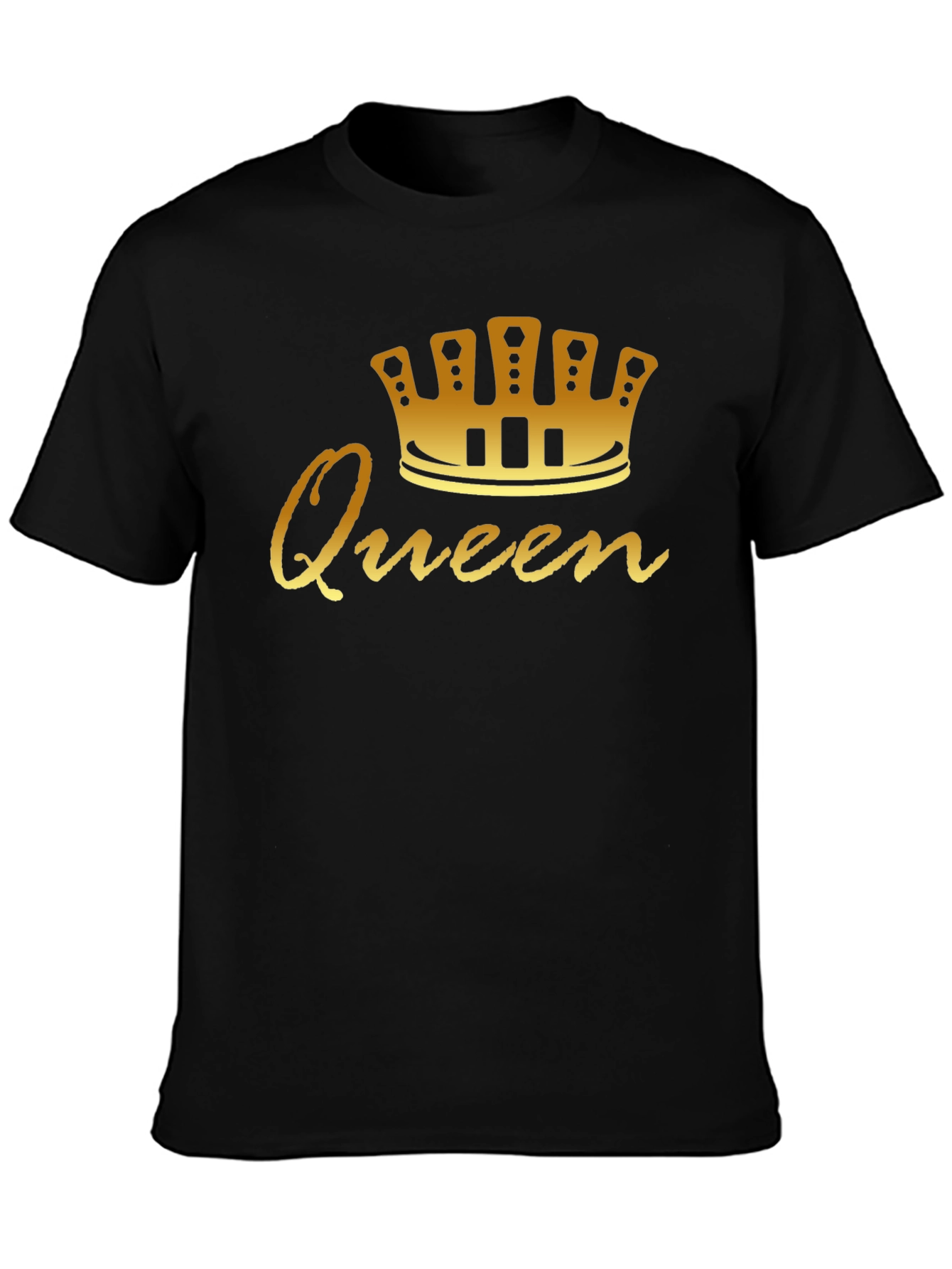 Queen Graphic Tee - Gold Crown Black Shirt