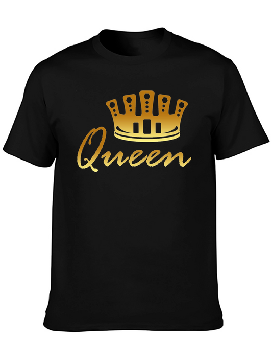 Queen Graphic Tee - Gold Crown Black Shirt