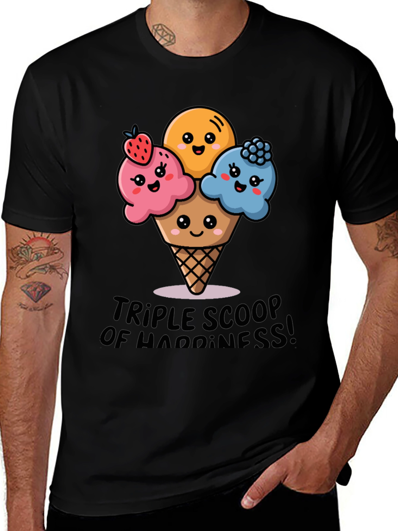 Triple Scoop Happiness Graphic Tee